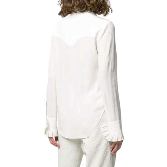 ZADIG & VOLTAIRE Tris Jac Leo Bisous Ruffle Front Blouse S - Picture 3 of 14